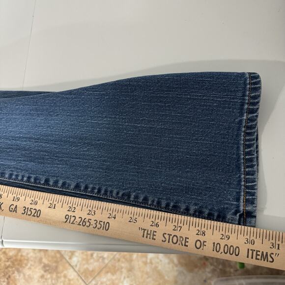 Levi's 518 Superlow Bootcut Jeans Sz 9M Blue VTG Y2K Grunge Low Rise Stretch - Picture 9 of 12